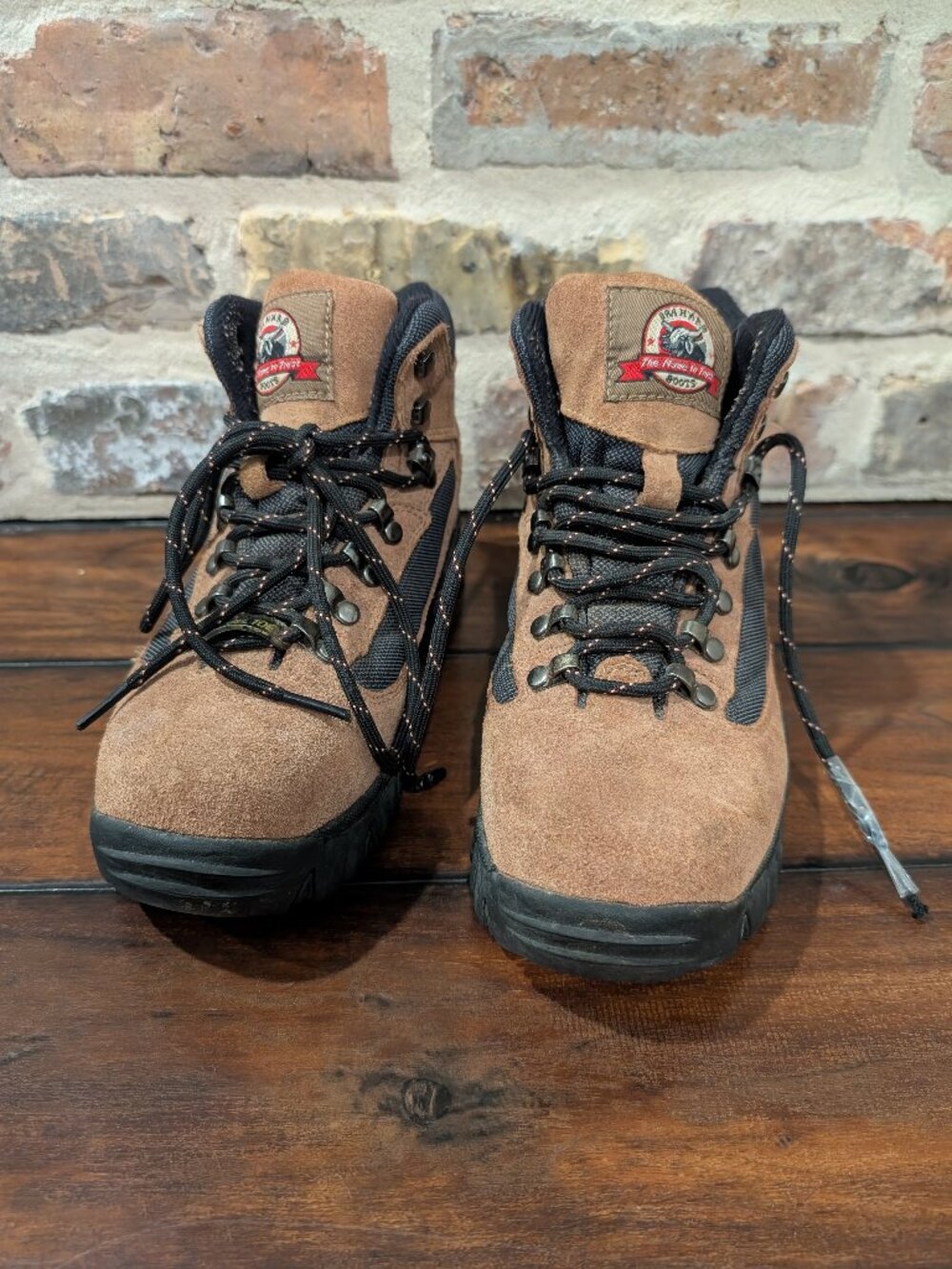 Brahma Women's Steel Toe Leather Work Boots Size 8 Dark Brown